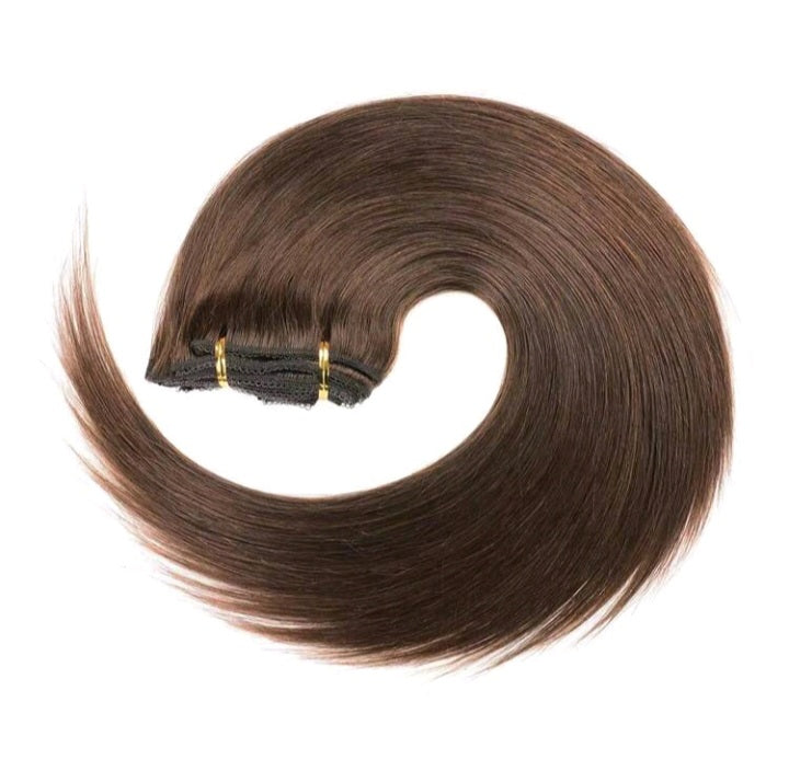 Straight Choclate Brown Clip In Extensions